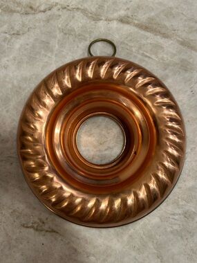 Vintage Copper Bundt Pan Wall Hanging Mold | Mid Century Jello Mold
